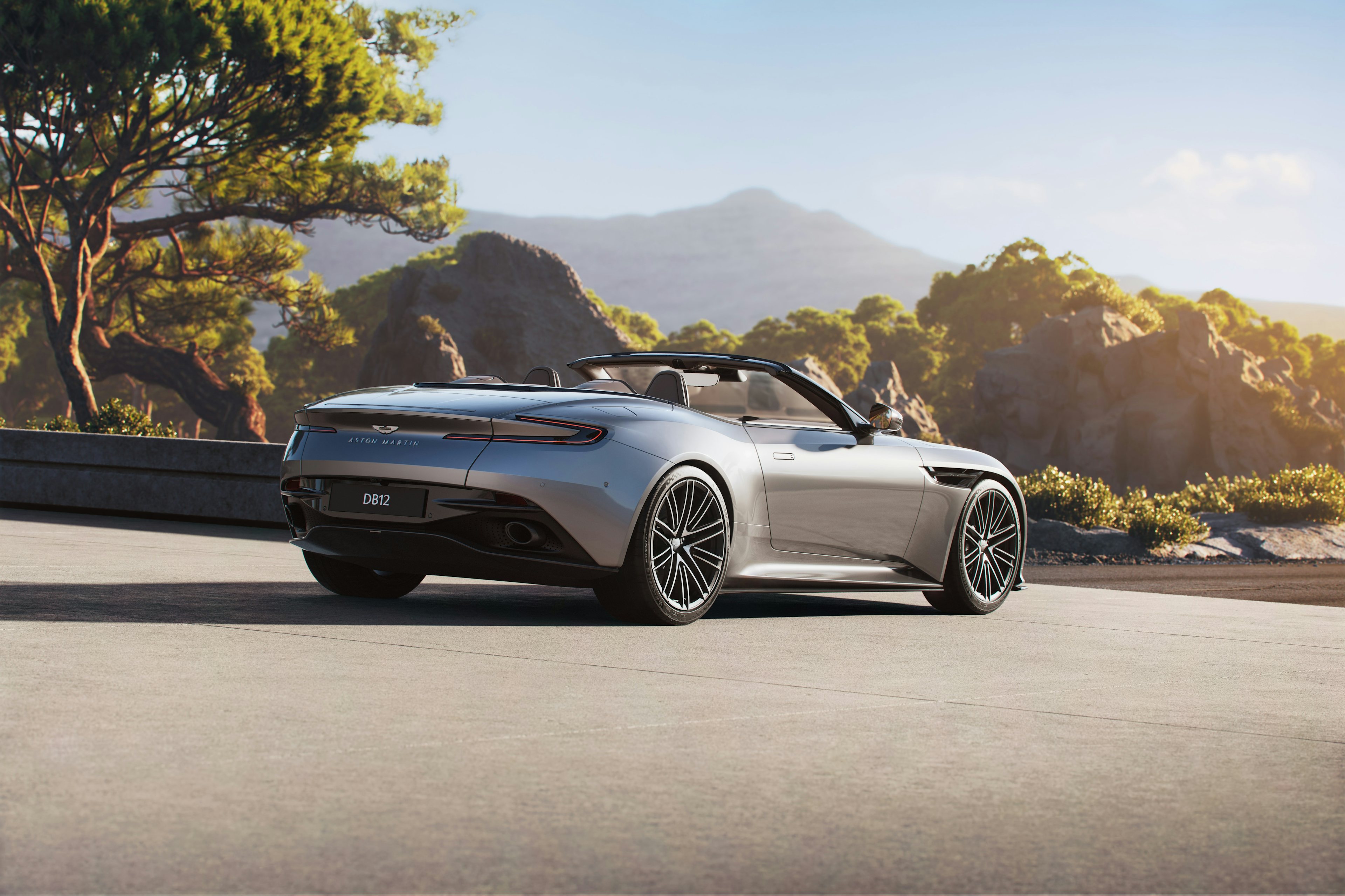 three quarter rear db12 aston marting automotive in unreal engine environment